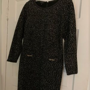 Talbots 10 Black and White Tweed Dress